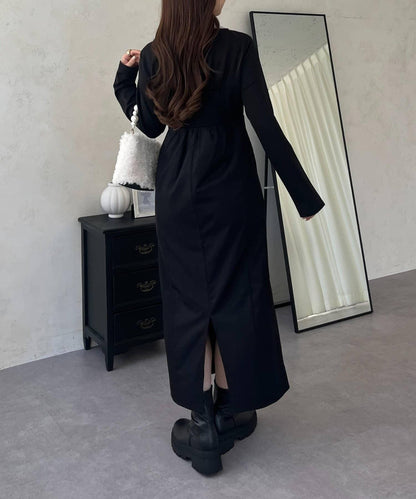 前綁帶吊帶拼接連衣裙