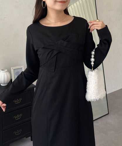 前綁帶吊帶拼接連衣裙