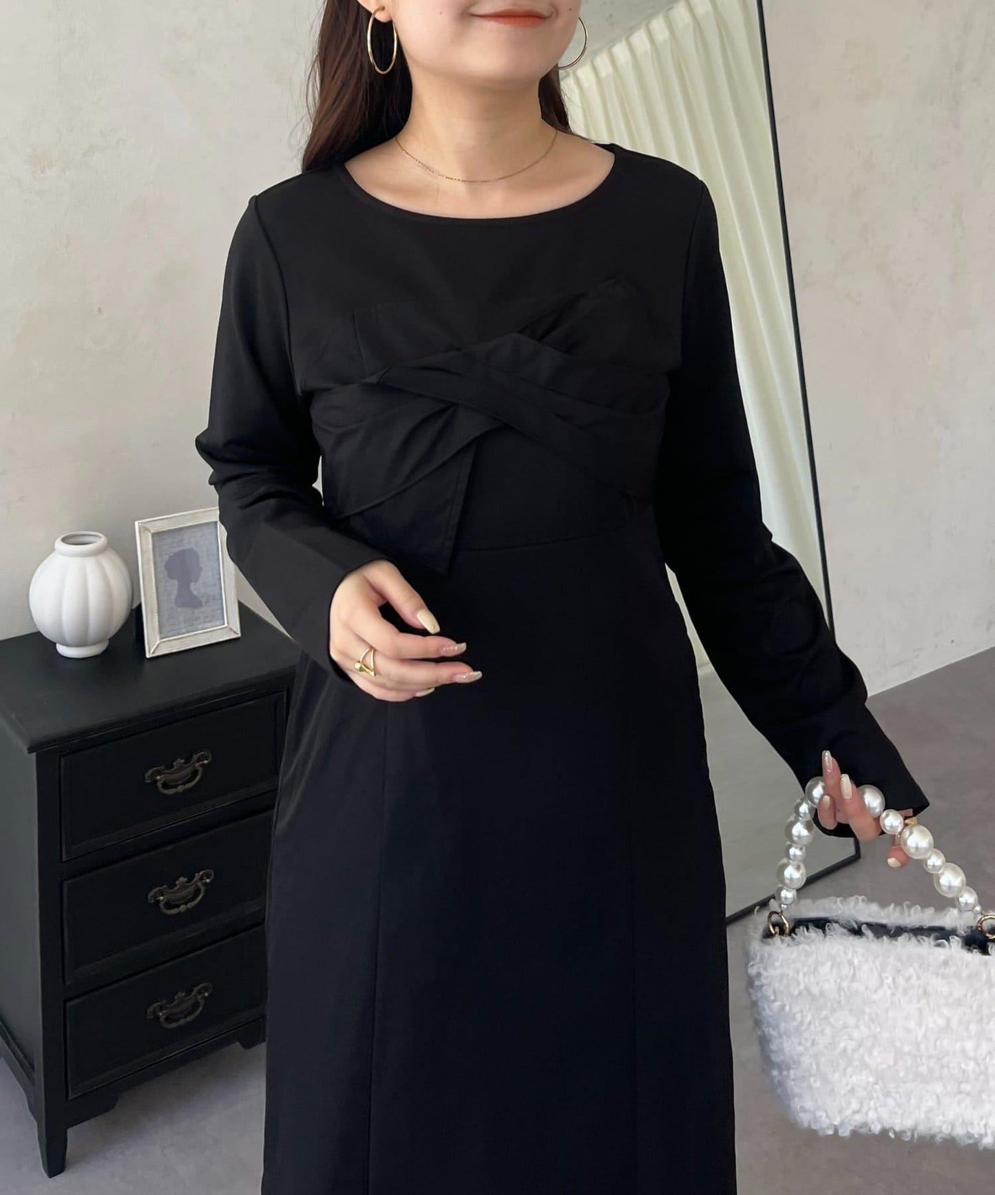 前綁帶吊帶拼接連衣裙