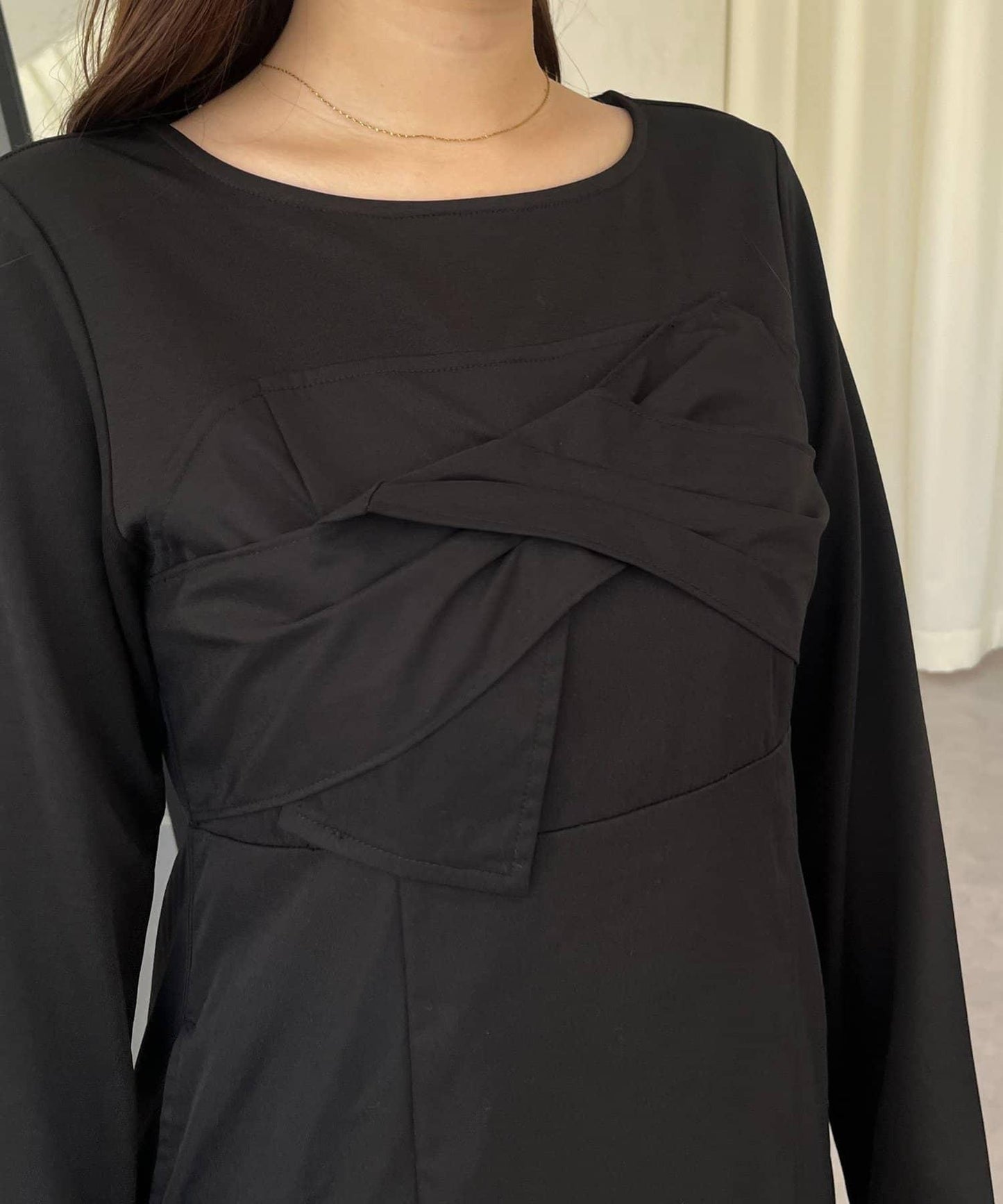 前綁帶吊帶拼接連衣裙