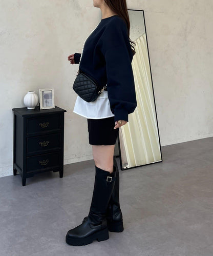 背面金屬裝飾加絨衛衣