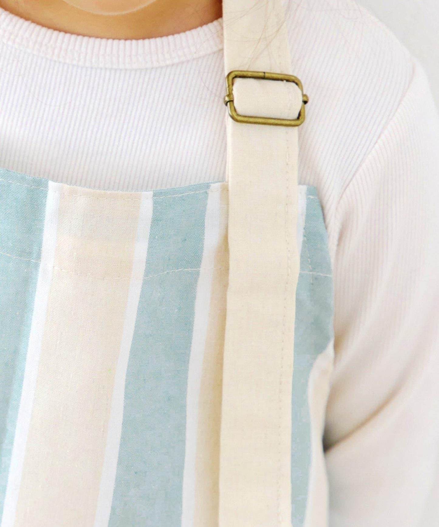 ダブルストライプキッズエプロン&三角巾セット