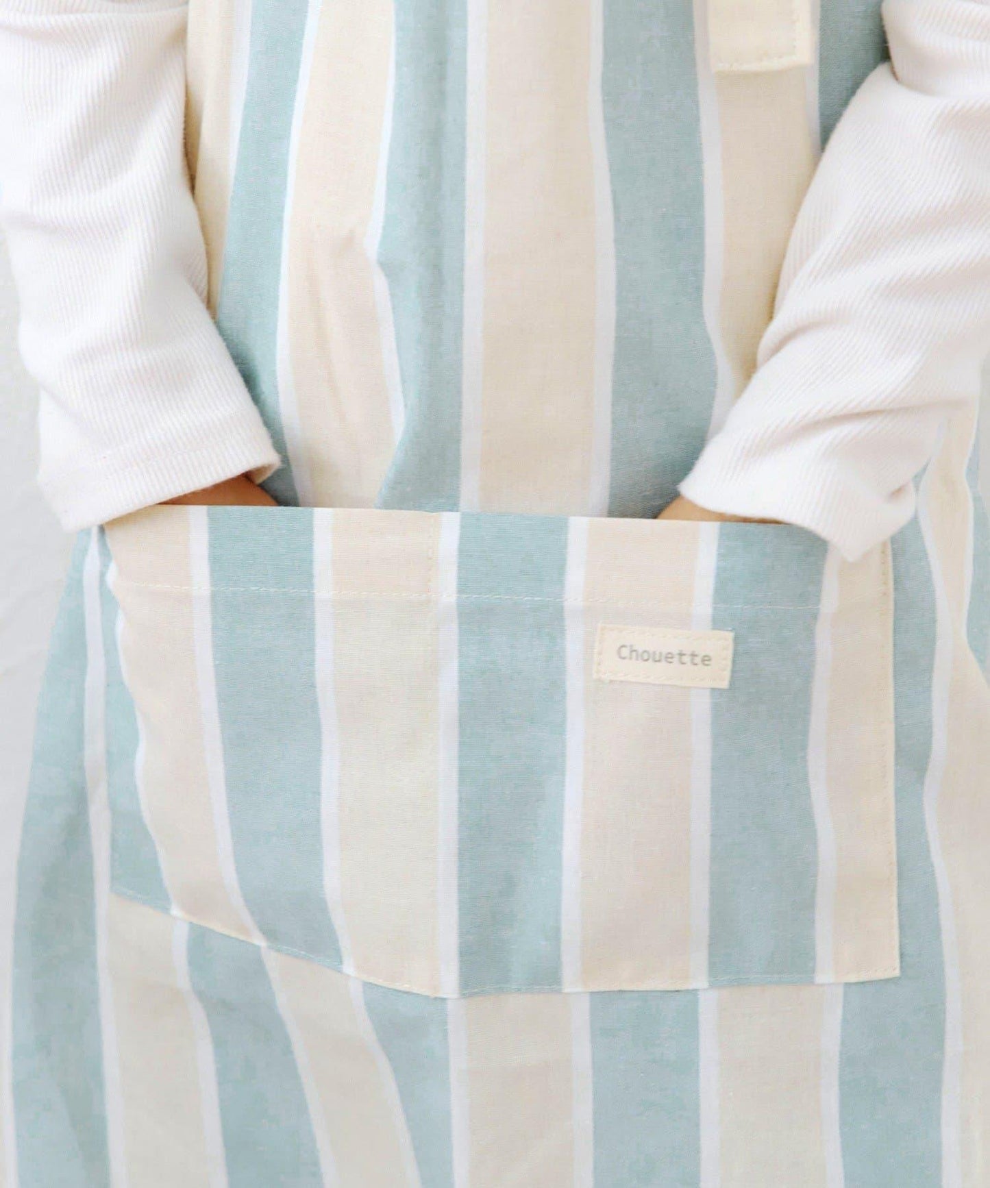 ダブルストライプキッズエプロン&三角巾セット