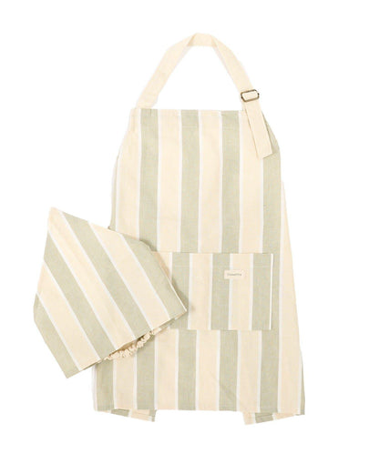 ダブルストライプキッズエプロン&三角巾セット