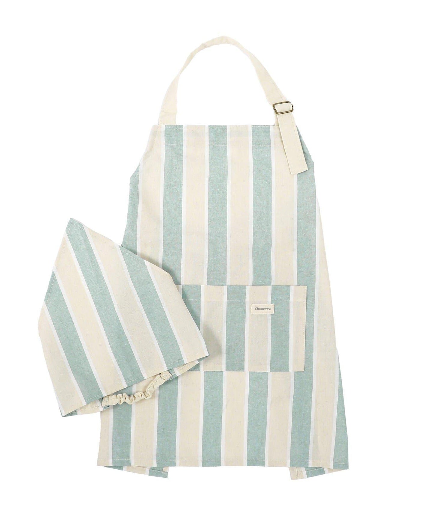 ダブルストライプキッズエプロン&三角巾セット