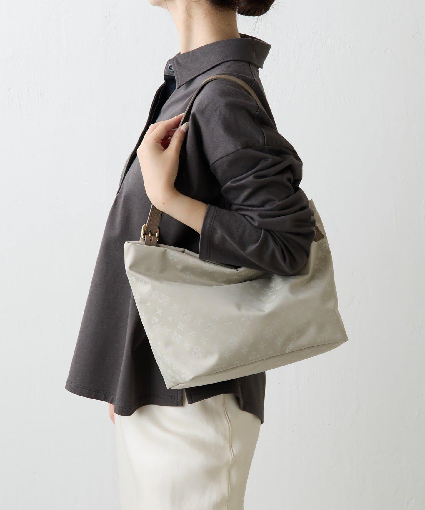 尼龍提花雙用單手柄托特包