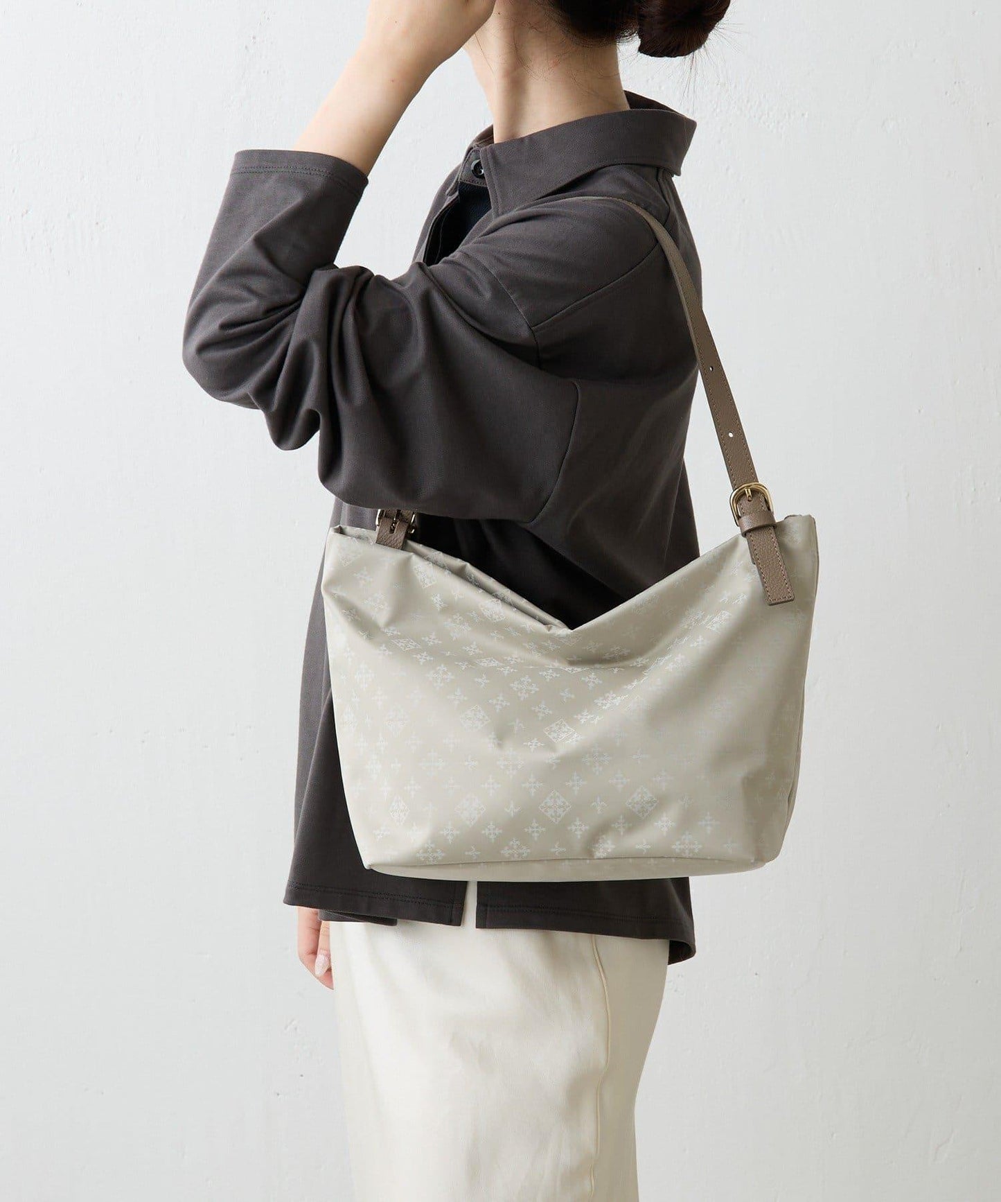 尼龍提花雙用單手柄托特包