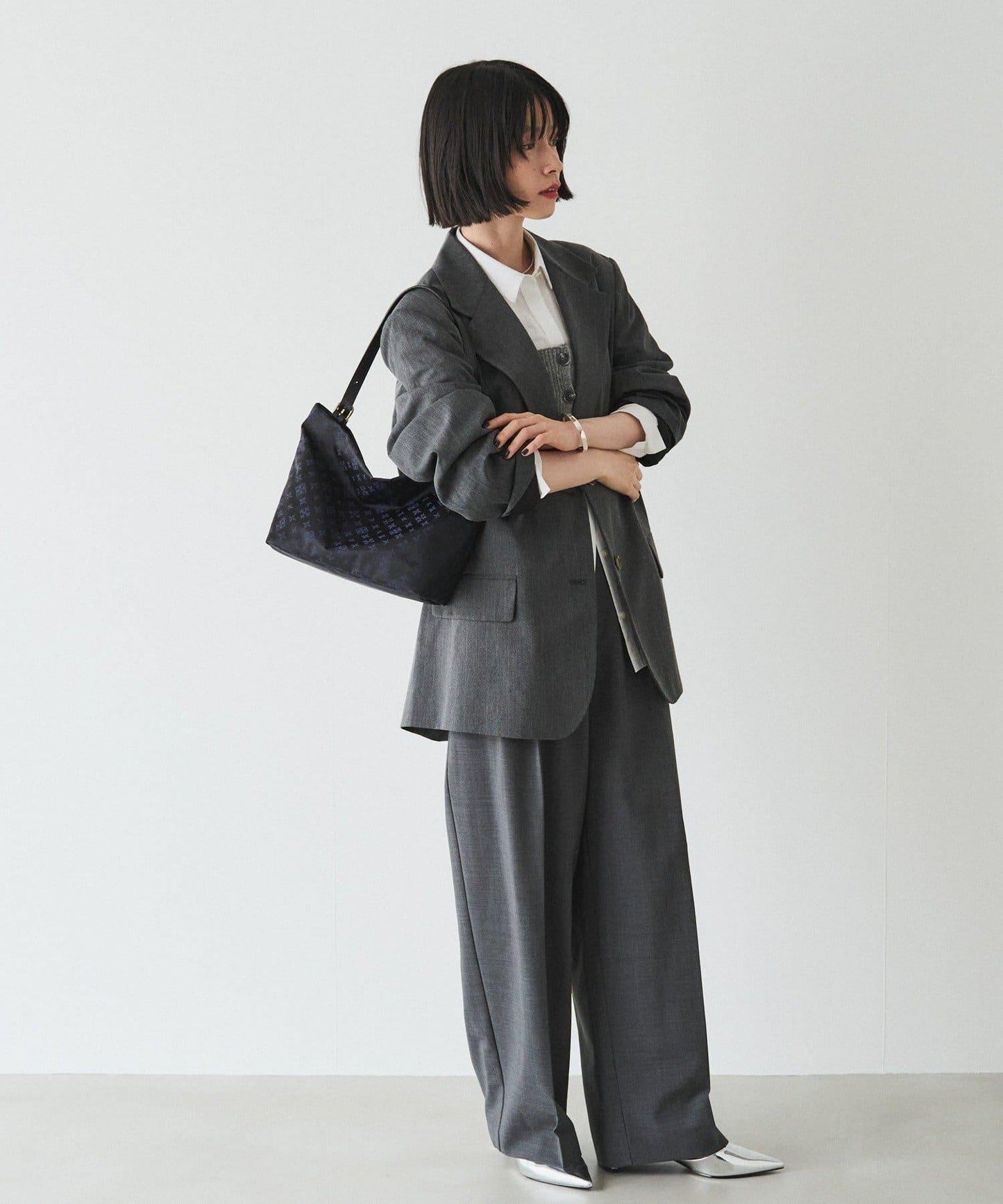 尼龍提花雙用單手柄托特包