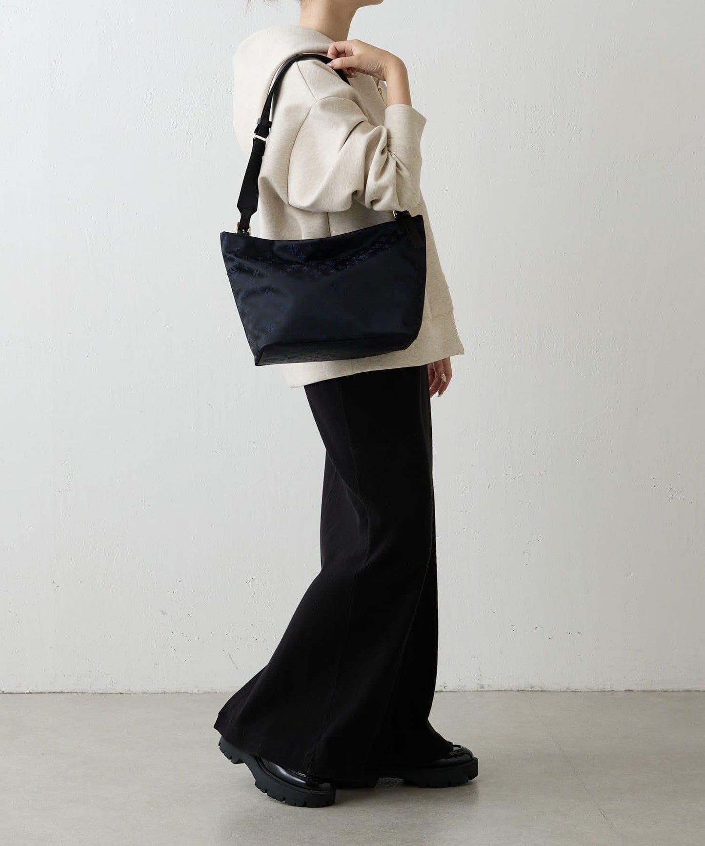 尼龍提花雙用單手柄托特包