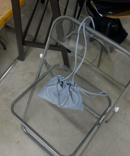 皮革束口迷你單肩包