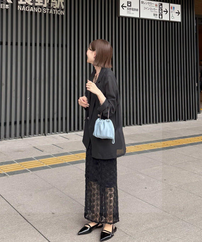 皮革束口迷你單肩包