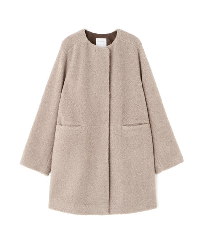 羊羔絨無領大衣