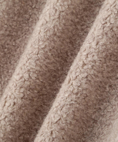 羊羔絨無領大衣