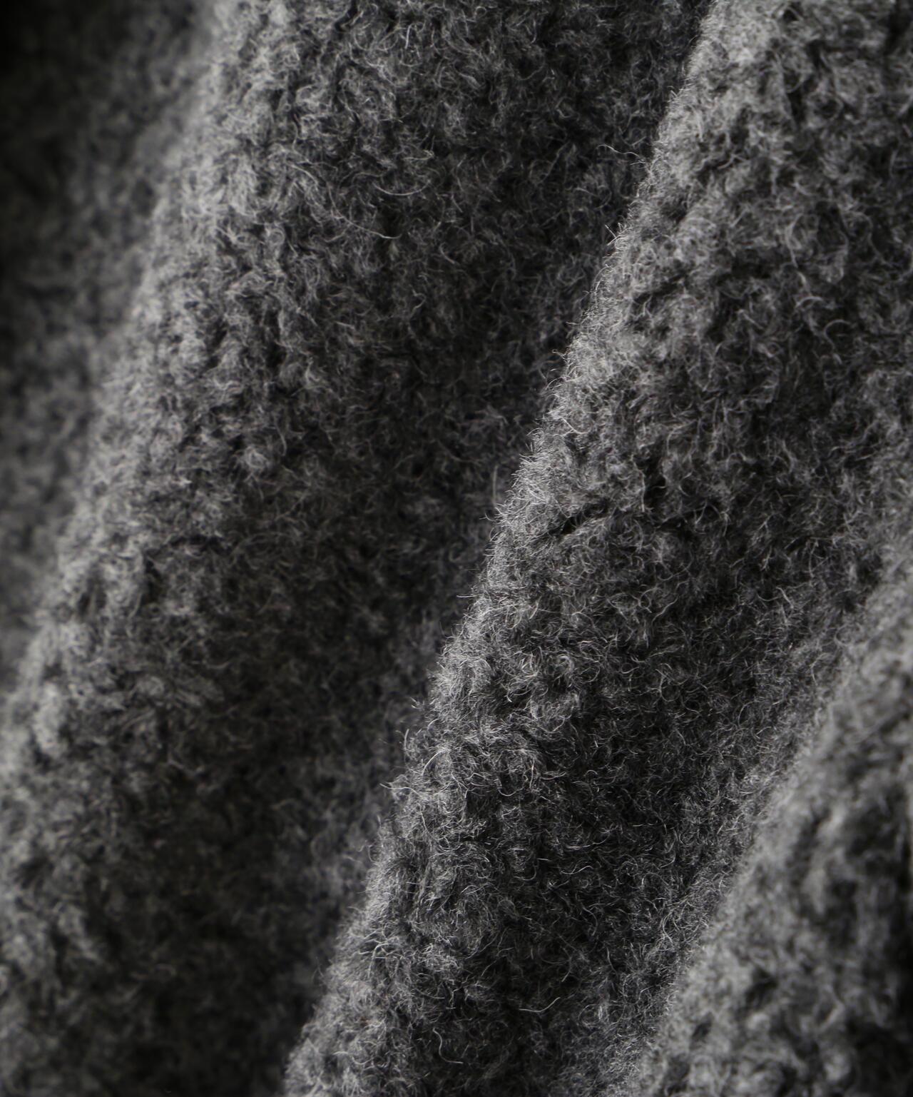 羊羔絨無領大衣