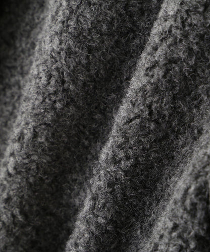 羊羔絨無領大衣