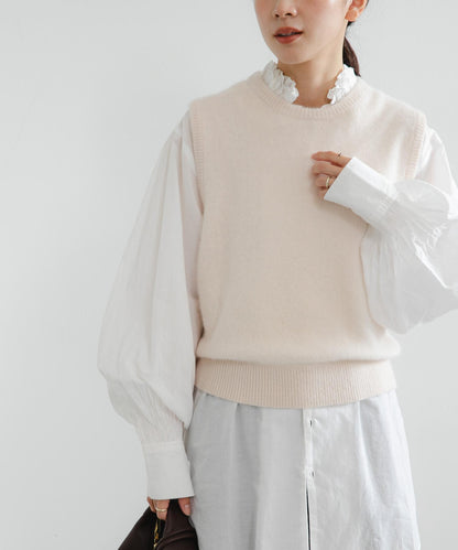 褶皺棉質荷葉邊領襯衫