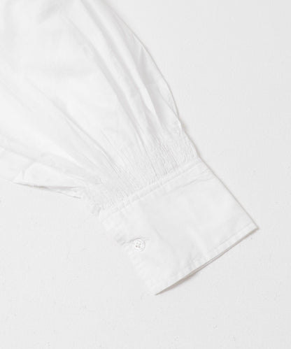 褶皺棉質荷葉邊領襯衫