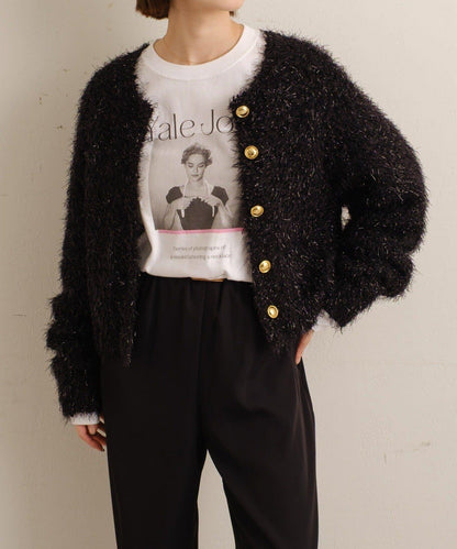 Omekashi 亮絲摩爾針織開衫