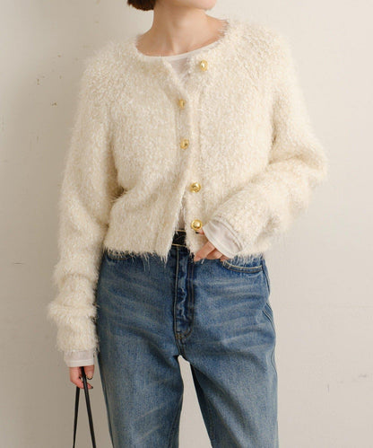 Omekashi 亮絲摩爾針織開衫