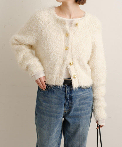 Omekashi 亮絲摩爾針織開衫