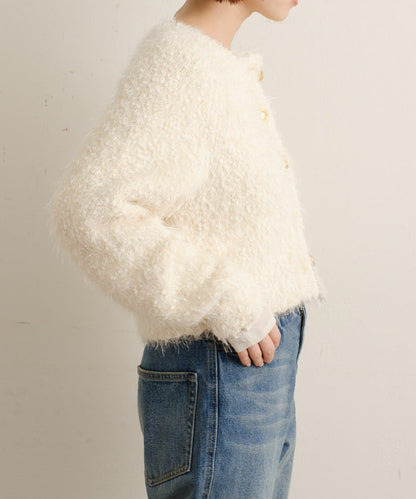 Omekashi 亮絲摩爾針織開衫