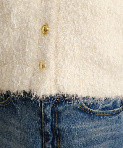 Omekashi 亮絲摩爾針織開衫