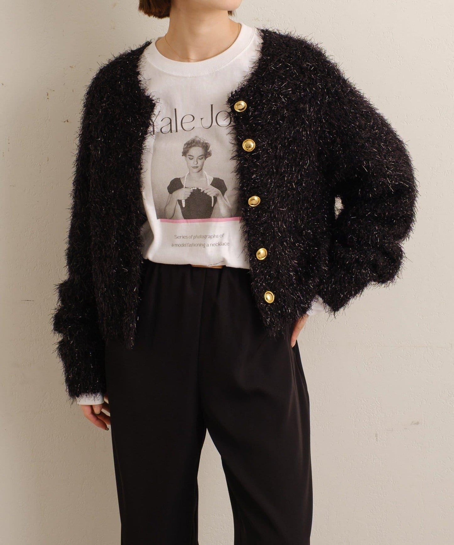 Omekashi 亮絲摩爾針織開衫