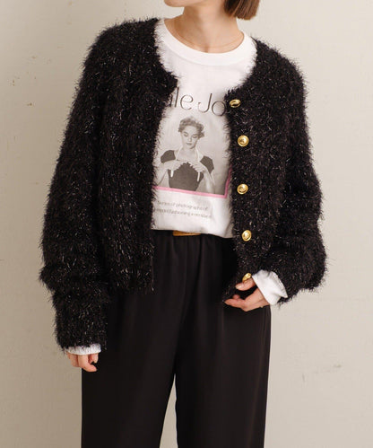 Omekashi 亮絲摩爾針織開衫