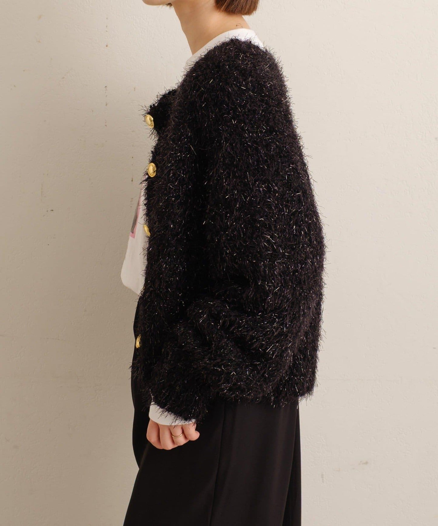 Omekashi 亮絲摩爾針織開衫