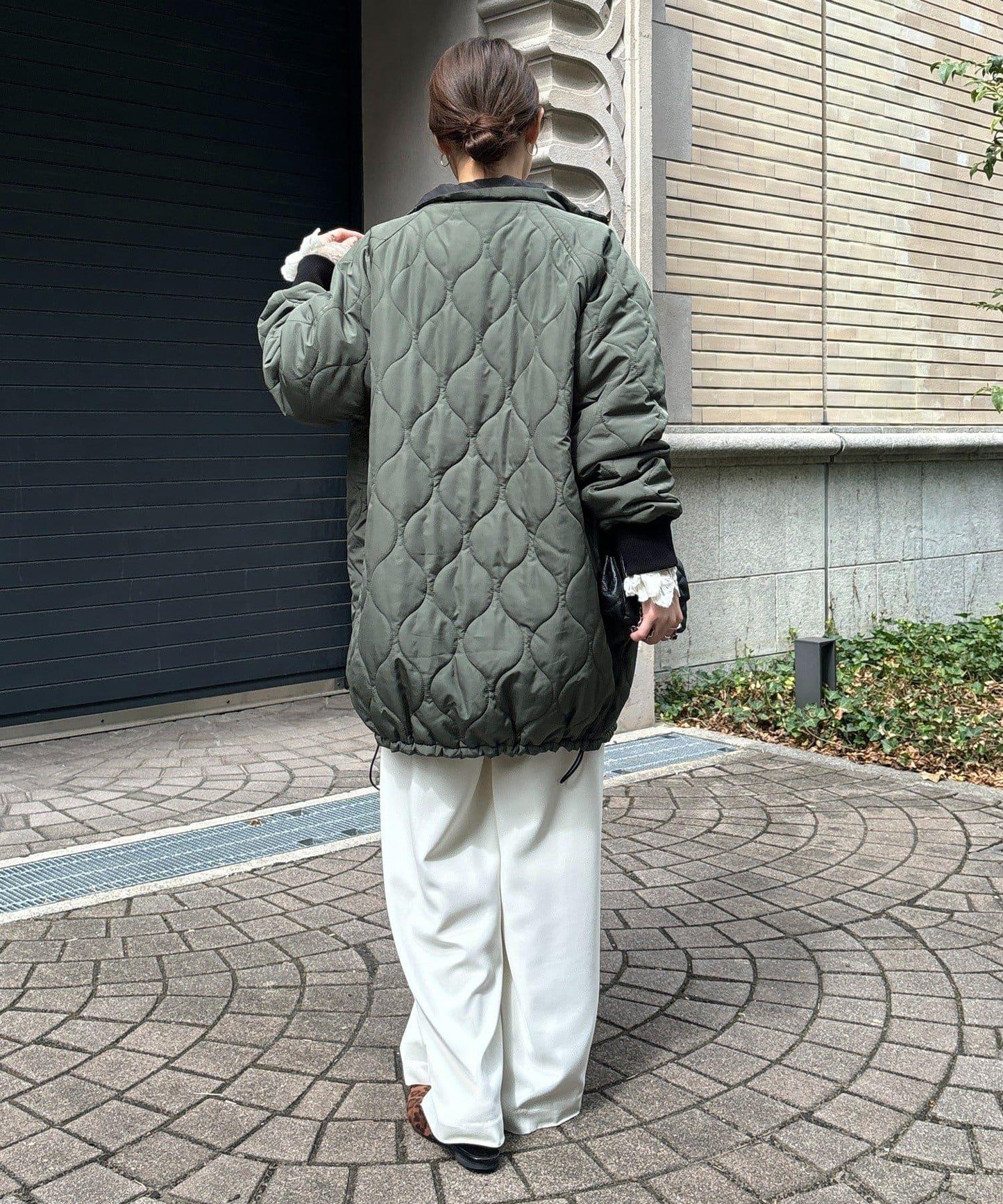 菱格絎縫雙面穿大衣