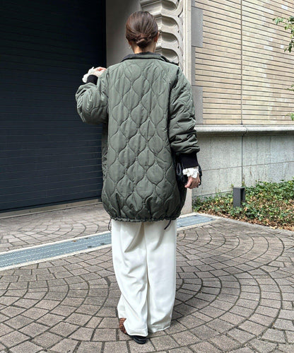 菱格絎縫雙面穿大衣