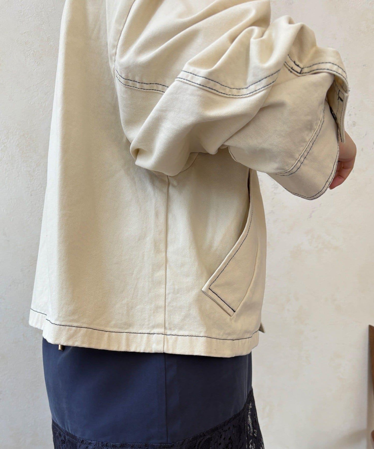 燈芯絨拼接領夾克