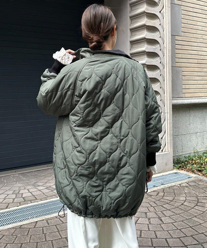 菱格絎縫雙面穿大衣