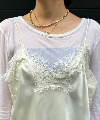 不對稱蕾絲吊帶