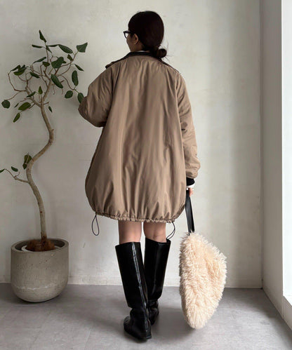 菱格絎縫雙面穿大衣