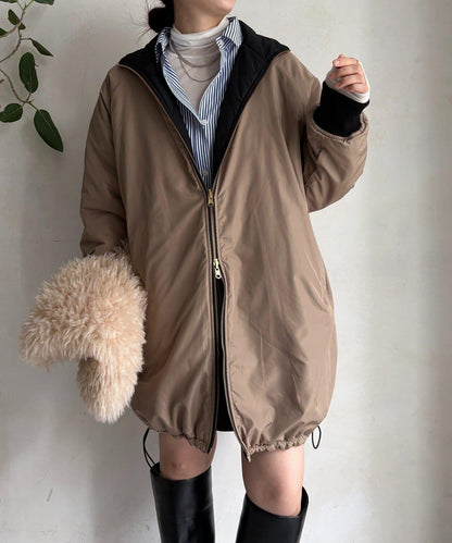 菱格絎縫雙面穿大衣