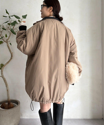 菱格絎縫雙面穿大衣