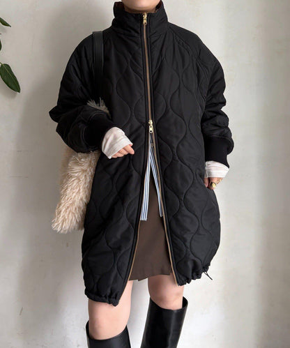 菱格絎縫雙面穿大衣