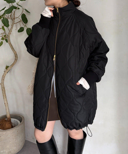 菱格絎縫雙面穿大衣