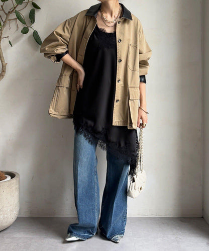 不對稱蕾絲吊帶