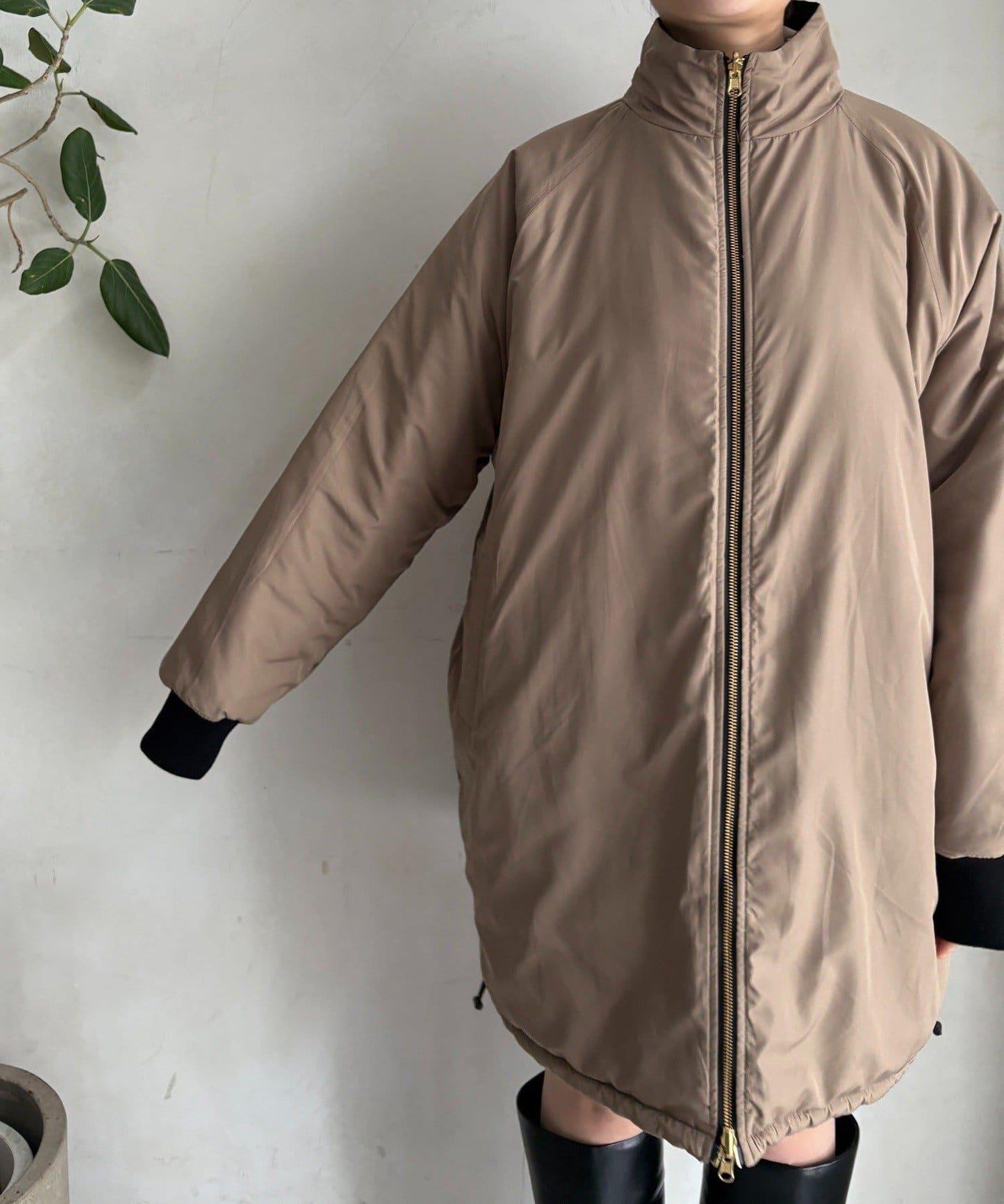 菱格絎縫雙面穿大衣