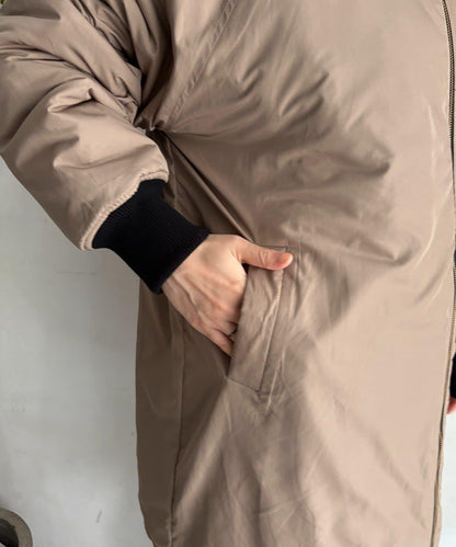 菱格絎縫雙面穿大衣