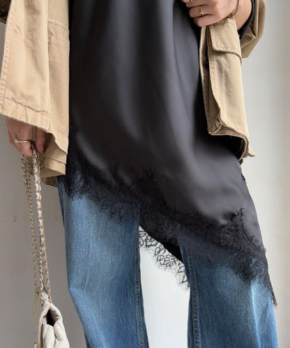 不對稱蕾絲吊帶