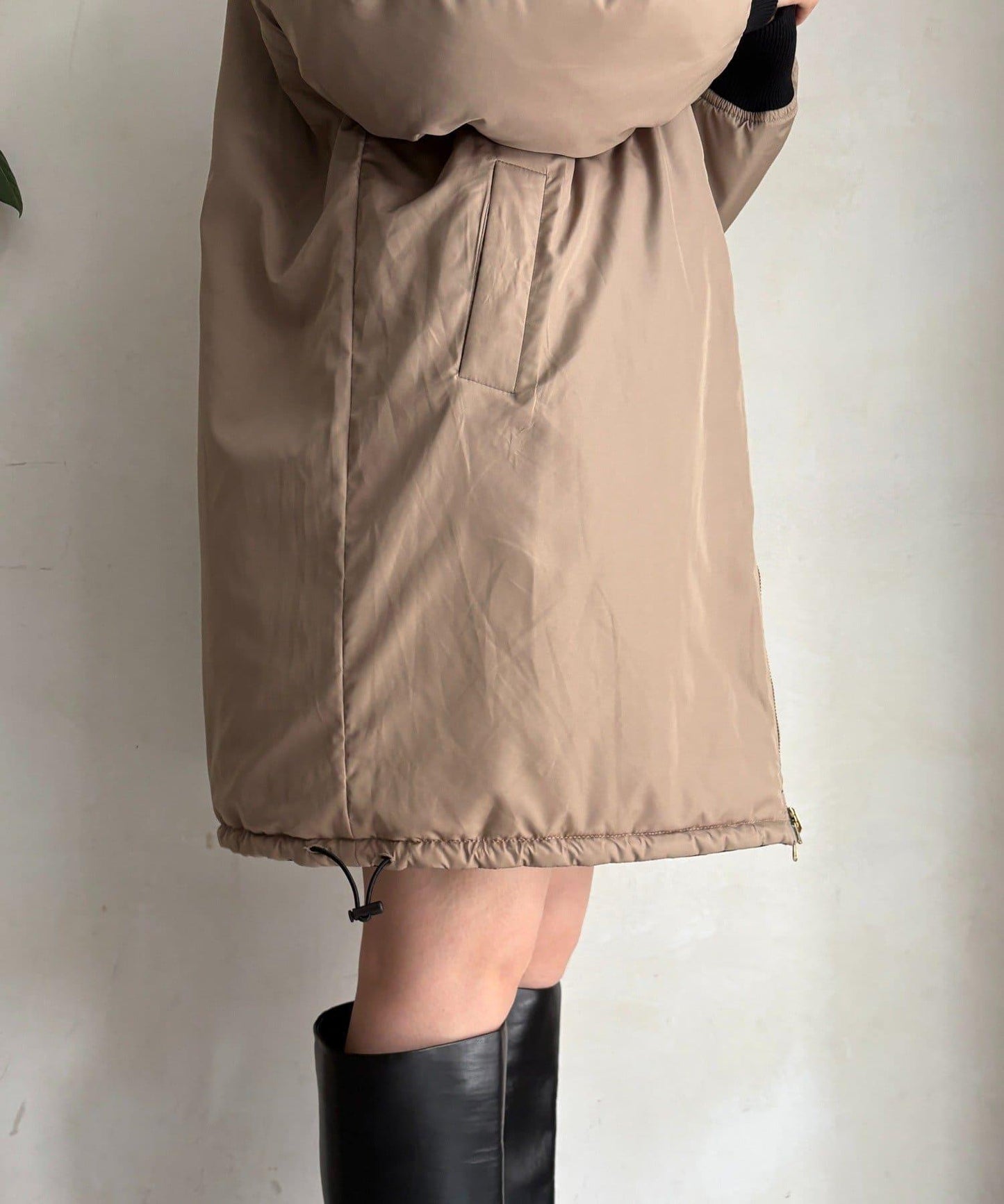 菱格絎縫雙面穿大衣