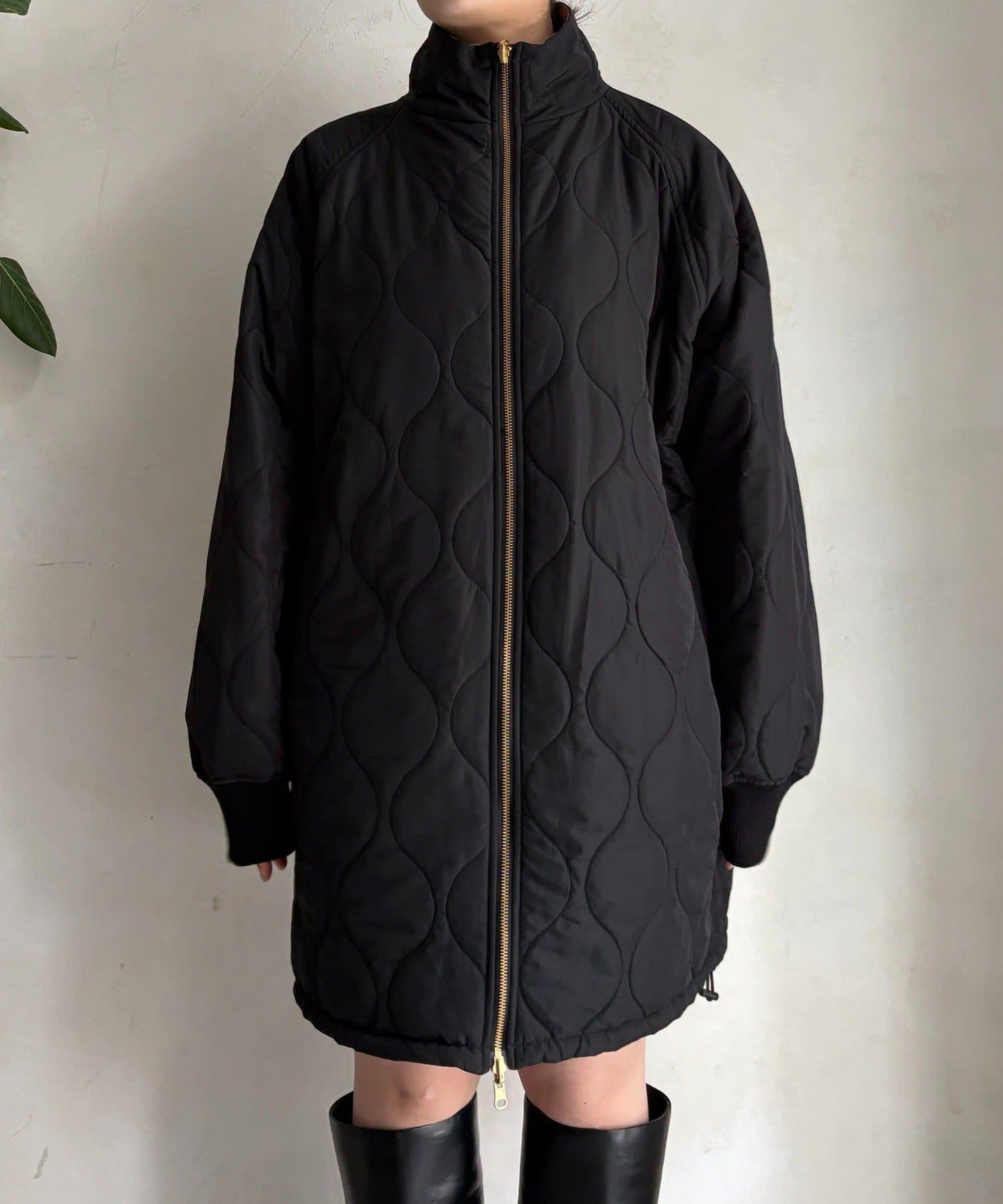 菱格絎縫雙面穿大衣