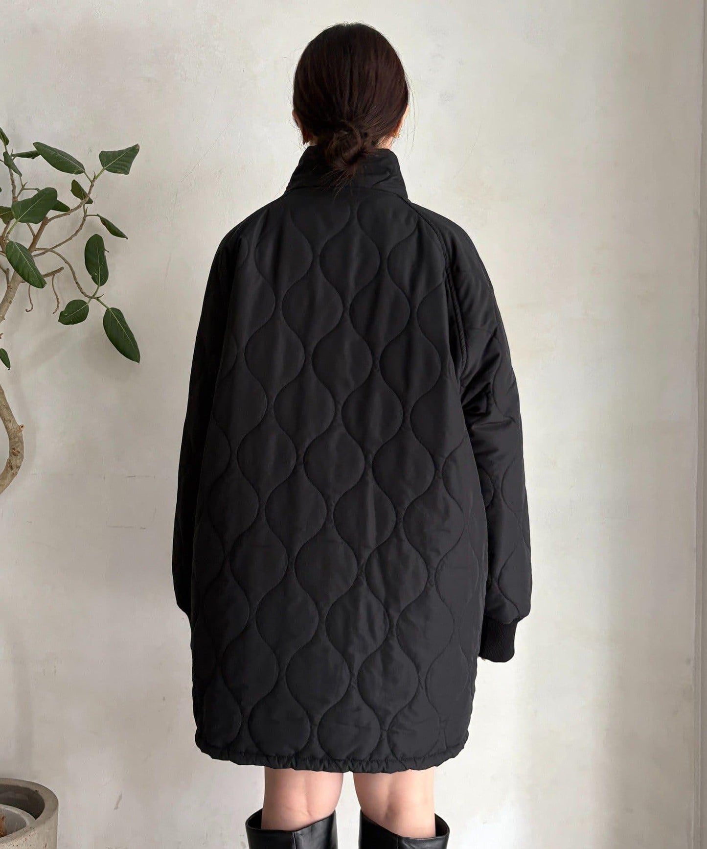 菱格絎縫雙面穿大衣