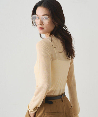 透視針織套頭衫