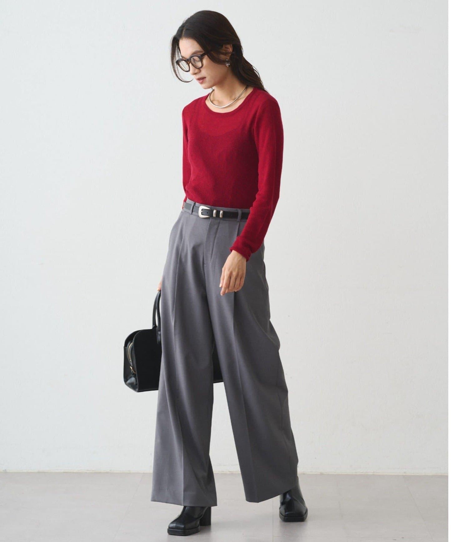 透視針織套頭衫