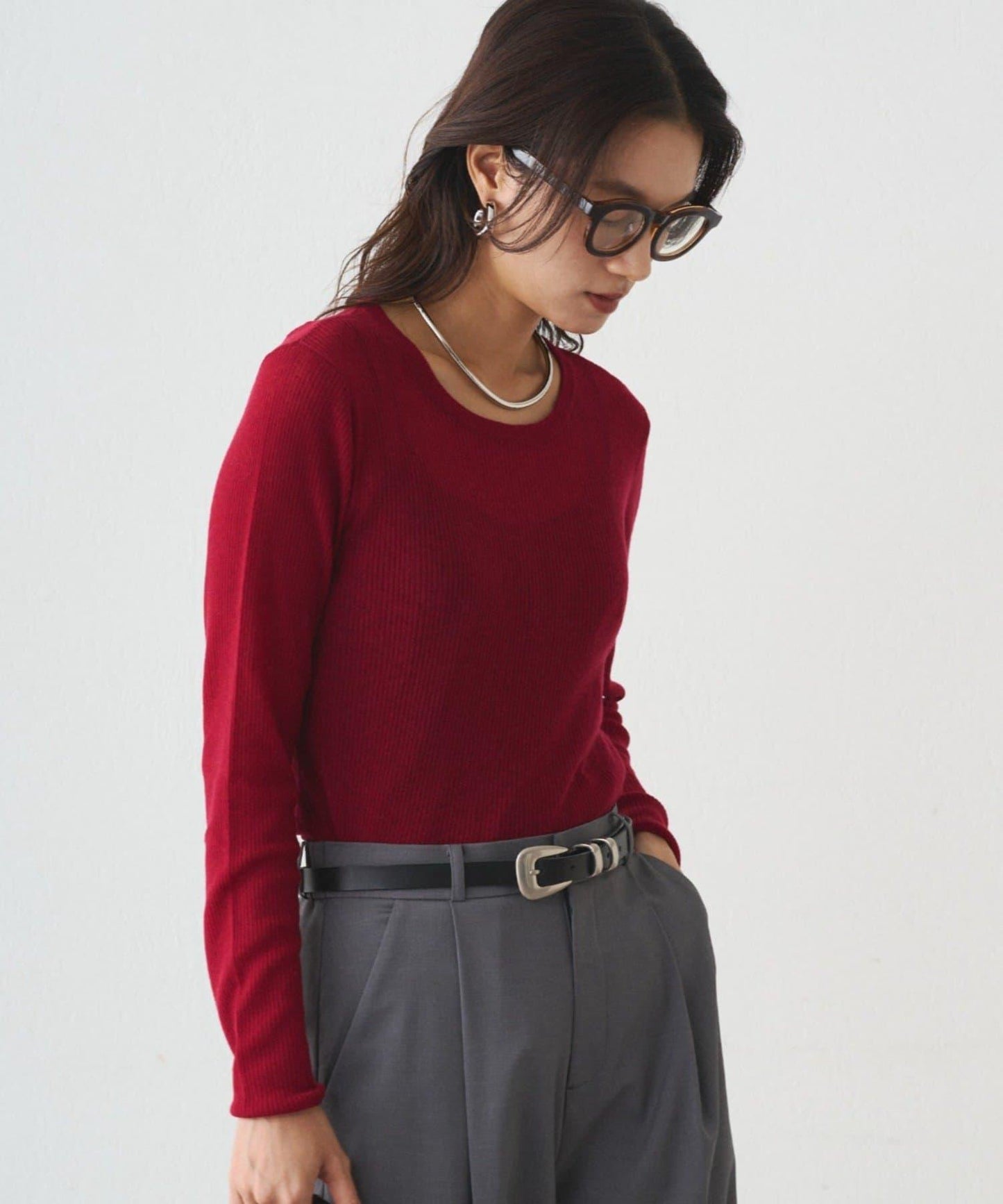 透視針織套頭衫