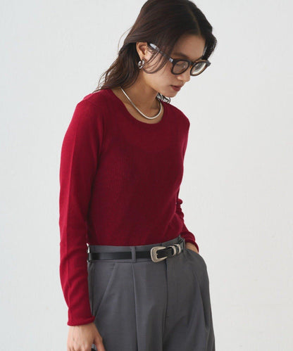 透視針織套頭衫